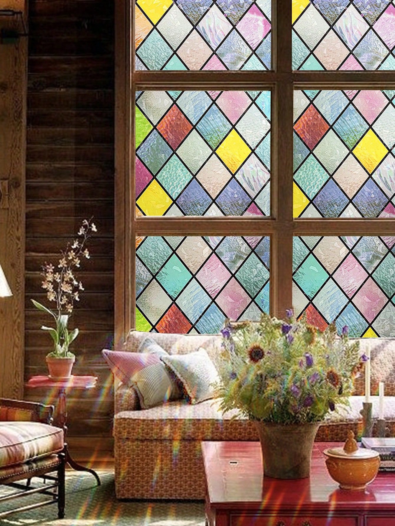 HomeBella Fensterfolie Dekorative Fensterfolie Sichtschutz selbsthaftend, Lichtdurchlaessig und blickdicht fuer Glasflaechen