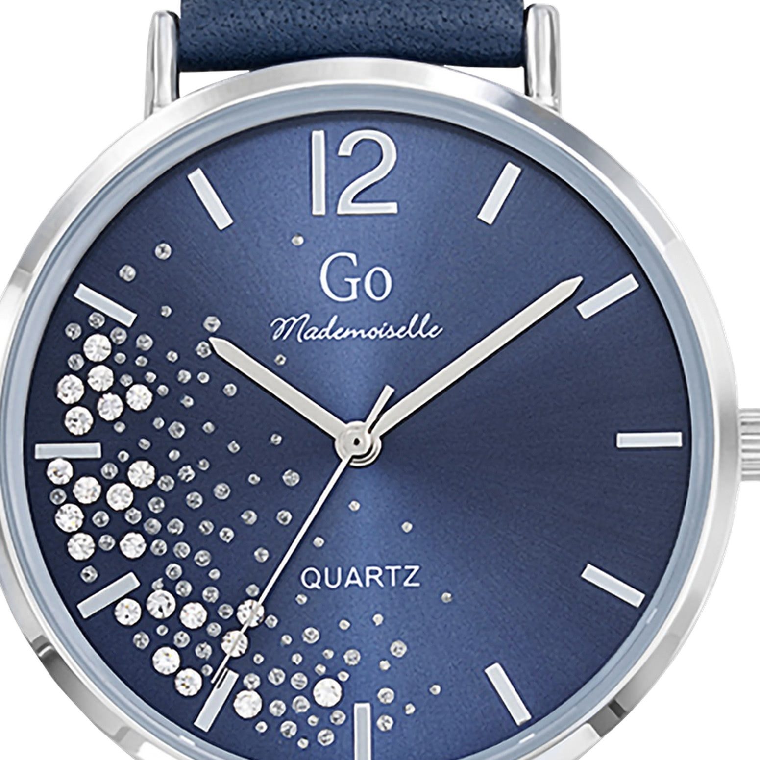 Girl Only Quarzuhr Girl Only Damenuhr Leder blau, (Analoguhr), Damenuhr GO blau, mittel (ca. 36mm) Lederarmband, Elegant-Style