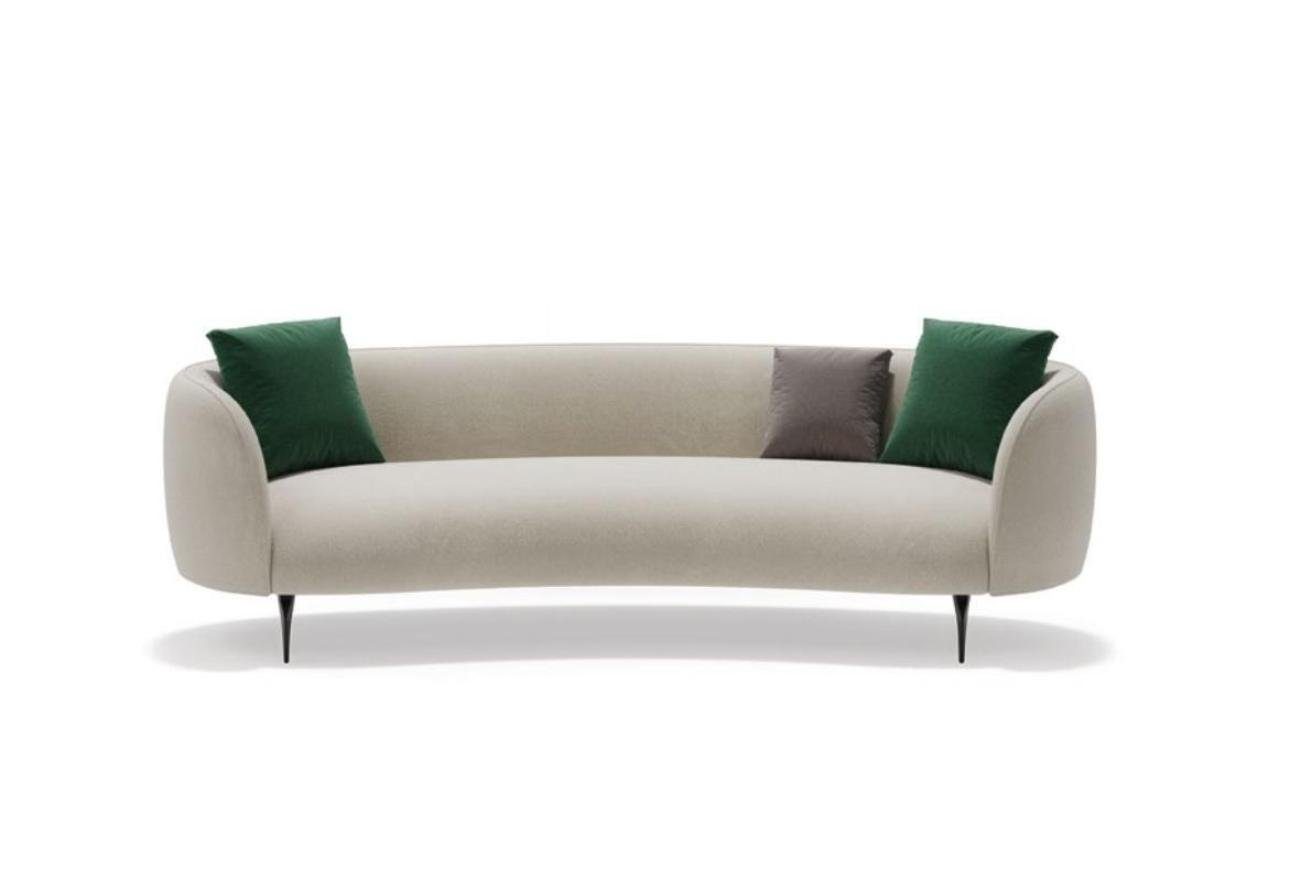 JVmoebel 3-Sitzer Designer Weißer Dreisitzer Wohnzimmer 3-Sitzer Couch Textil Couchen, 1 Teile, Made in Europa