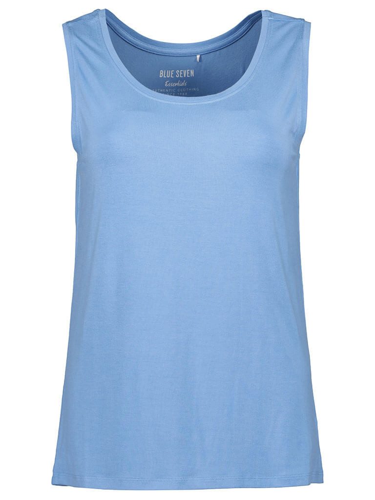 Blue Seven Rundhalsshirt Damen Top 100135 Unifarben - Träger-Shirt Sommershirt Ärmellos Zeitloses Design, Rundhalsausschnitt, Perfekt als Basic-Shirt, Leicht