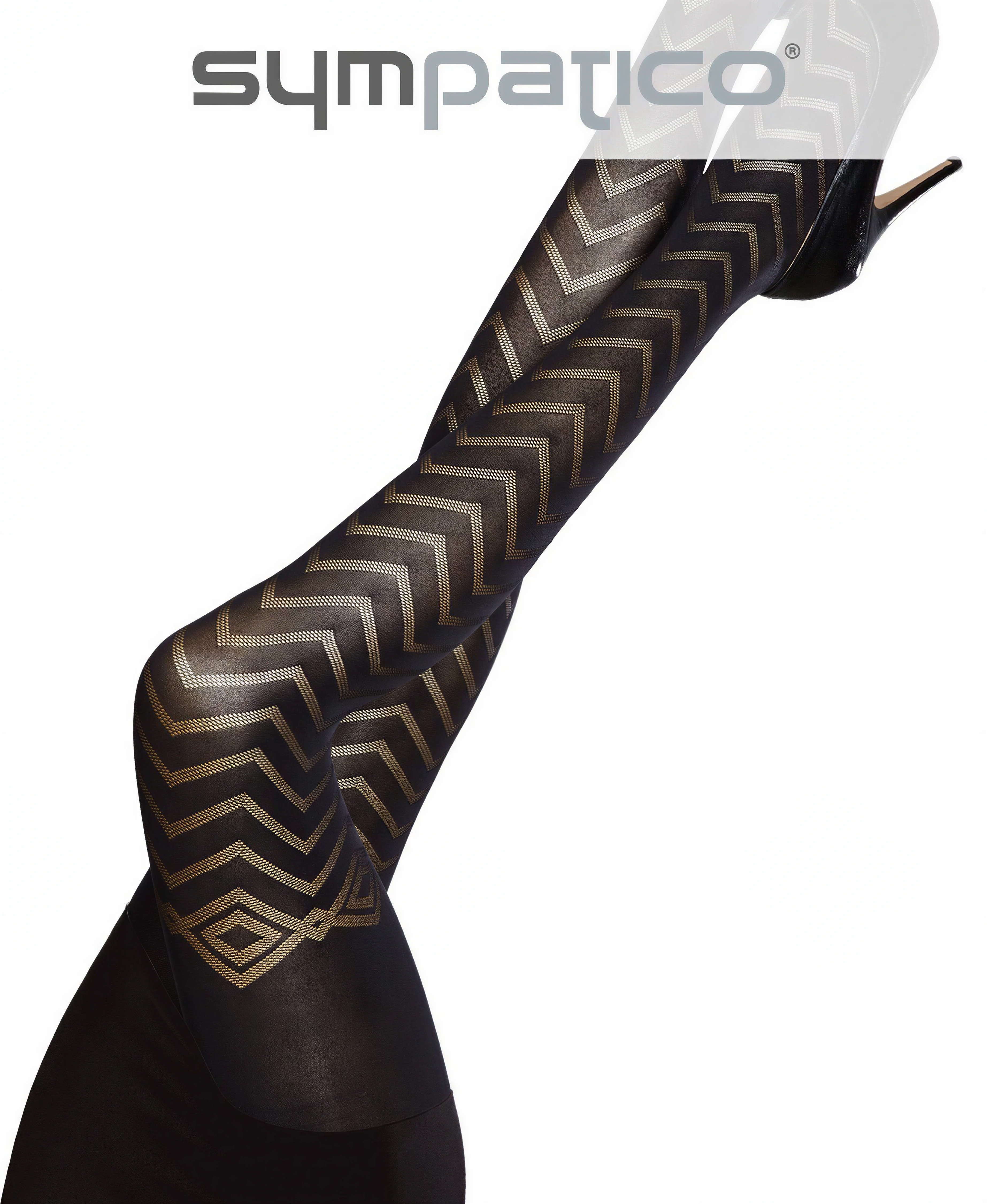 Feinstrumpfhose Damen mit Streifen ARIELLA schwarz-S 60 DEN