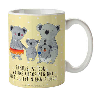 Mr. & Mrs. Panda Tasse Koala Familie - Gelb Pastell - Geschenk, Büro, Geschwister, Frühstück, Keramik