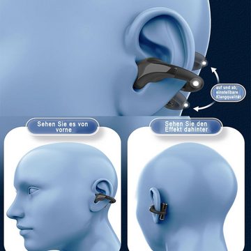 Xmenha Immersives Hörerlebnis Open-Ear-Kopfhörer (Bequeme Ohrbügel und offenes Design ermöglichen sicheres Sporttreiben bei vollem Bewusstsein für die Umgebung, perfekt für verschiedene Aktivitäten., 9D-Stereoklang,klare Anrufe & intelligente & IPX6-wasserdichtem Design)