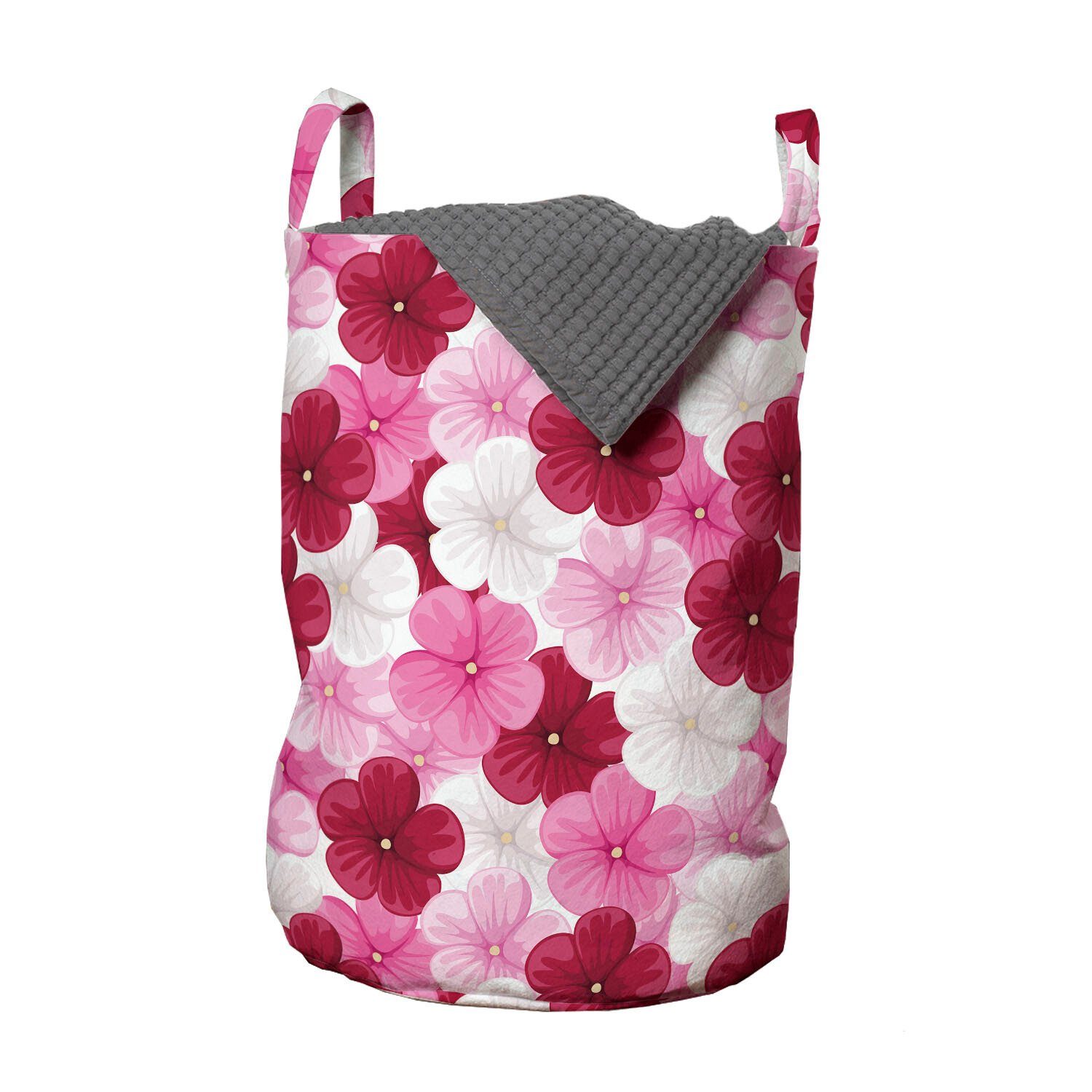 Abakuhaus Wäschesäckchen Wäschekorb mit Griffen Kordelzugverschluss für Waschsalons, Blumen Blossom Malve Blume