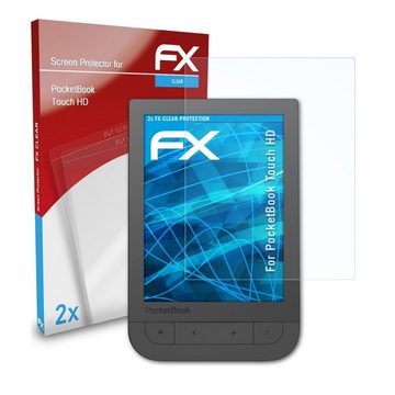 atFoliX Schutzfolie Displayschutz für PocketBook Touch HD, (2 Folien), Ultraklar und hartbeschichtet