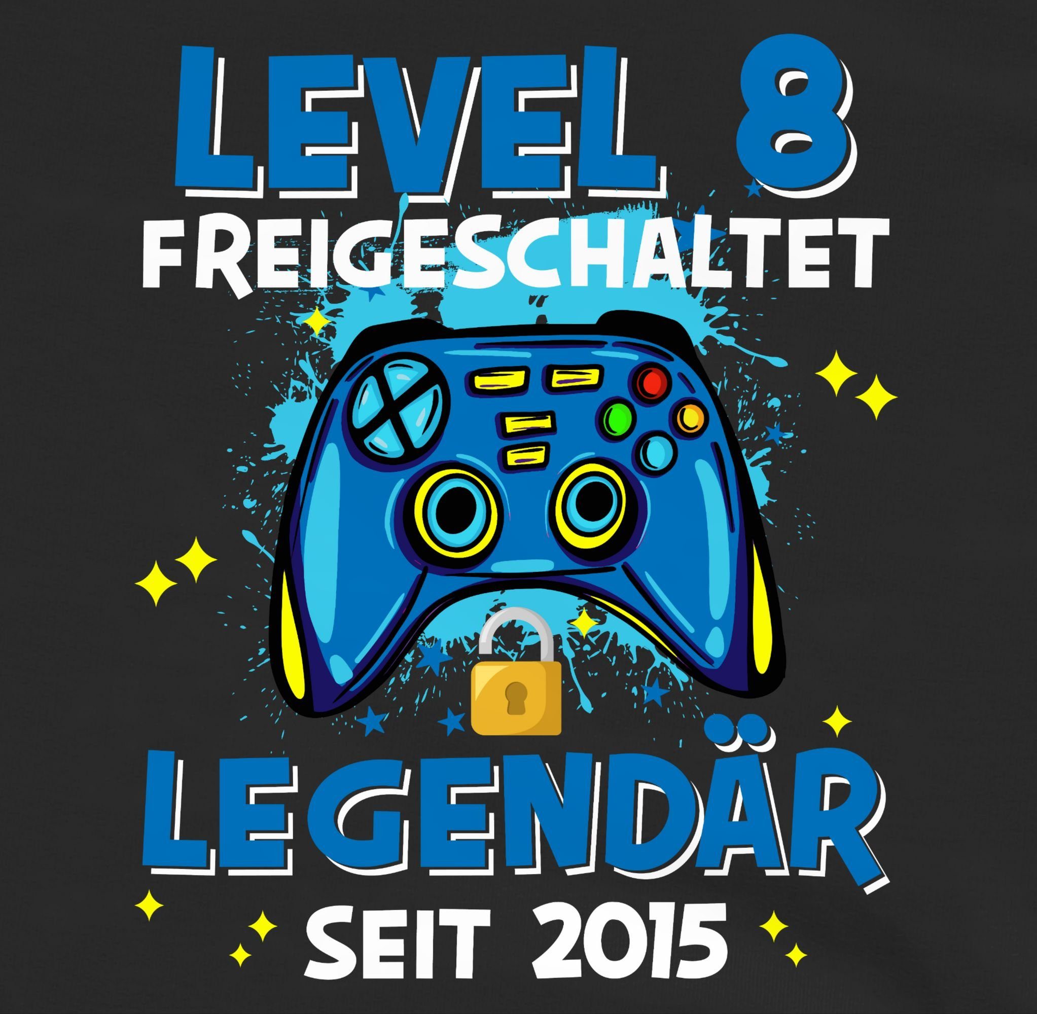 Shirtracer Sweatshirt Level 8 Geburtstag 2015 Legendär seit Schwarz 8. freigeschaltet 4