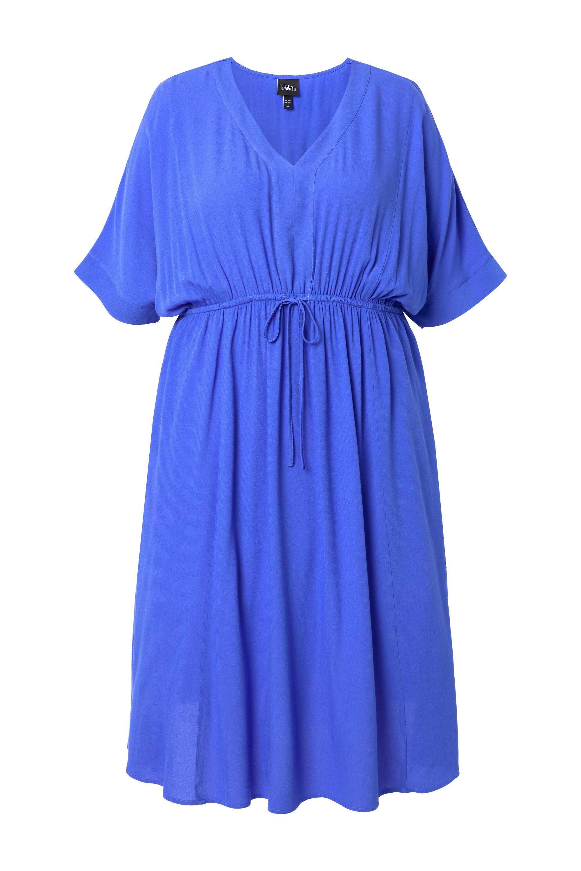 Ulla Popken Maxikleid Maxikleid A-Linie V-Ausschnitt Halbarm
