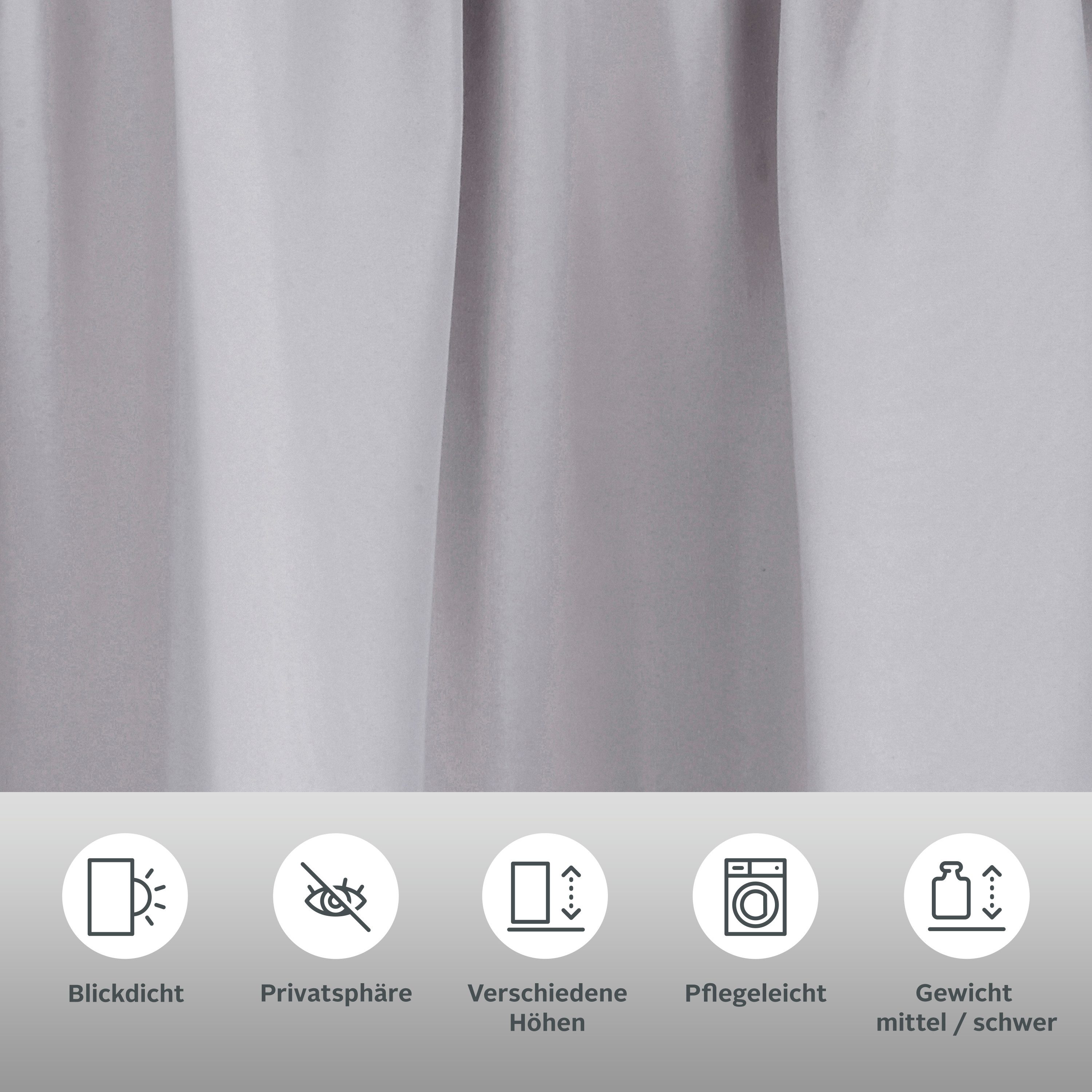 OTTO home Vorhang Raja, Gardinen mit Kräuselband, Vorhänge Wohnzimmer (2 St), Kräuselband, blickdicht, Polyester, 2er-Set, Bestseller, einfarbig, modern, pflegeleicht, Mikrofaser