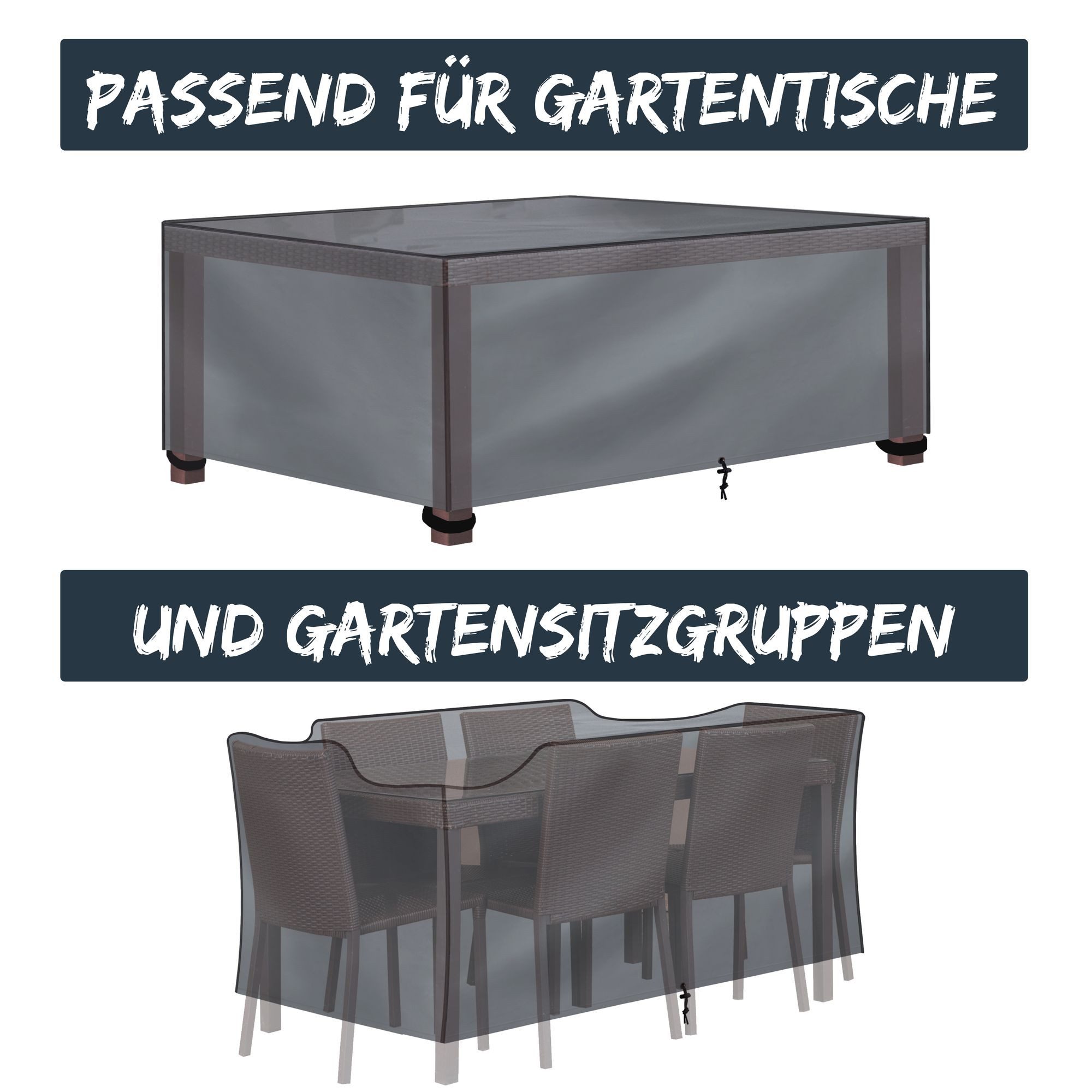 bonsport Abdeckhaube Gartentisch Schutzhülle aus 600D Oxford Polyester, wasserdicht