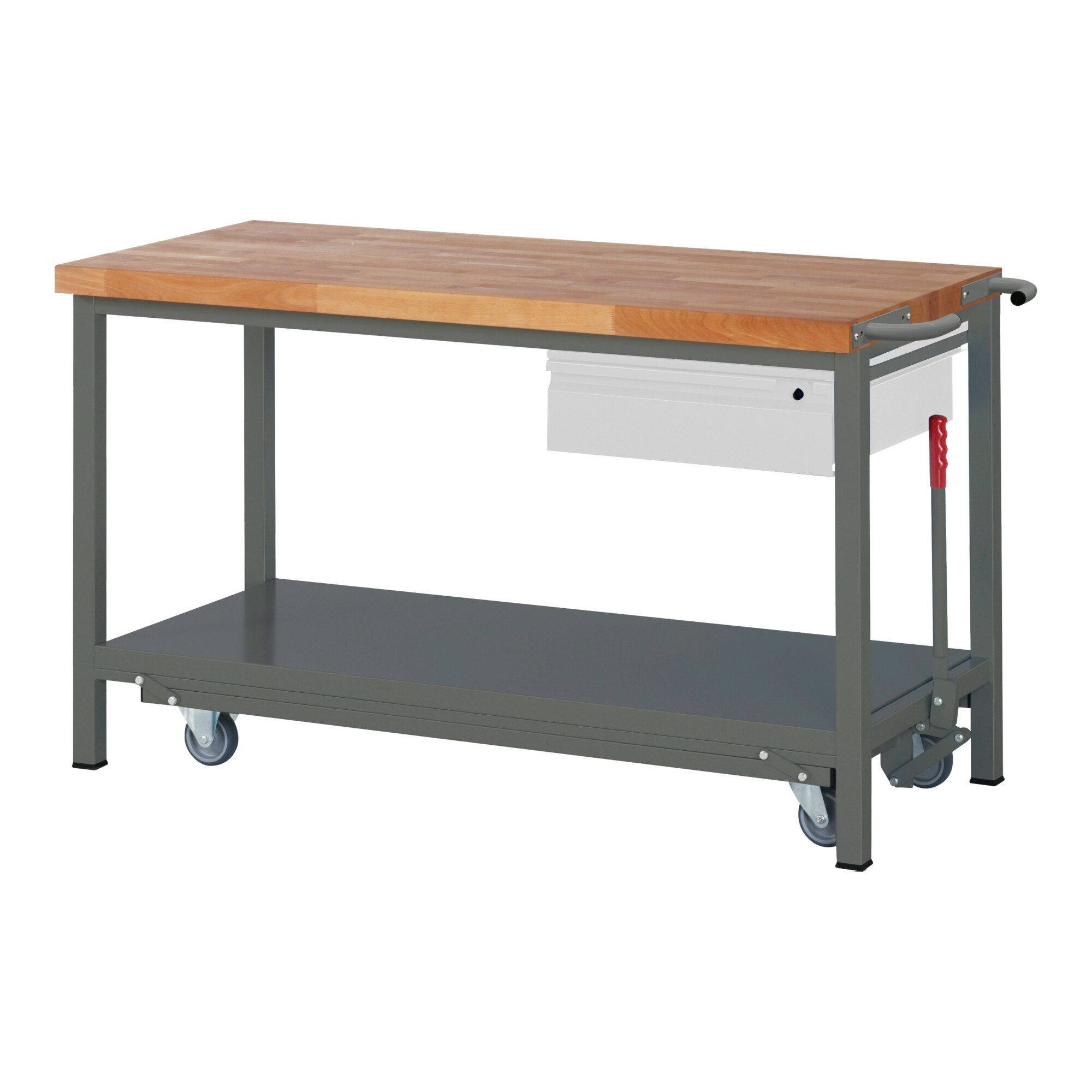 Stier Werkbank STIER Werkbank Premium mit abs. Fahrgestell und 1 Schublade BxTxH 1500