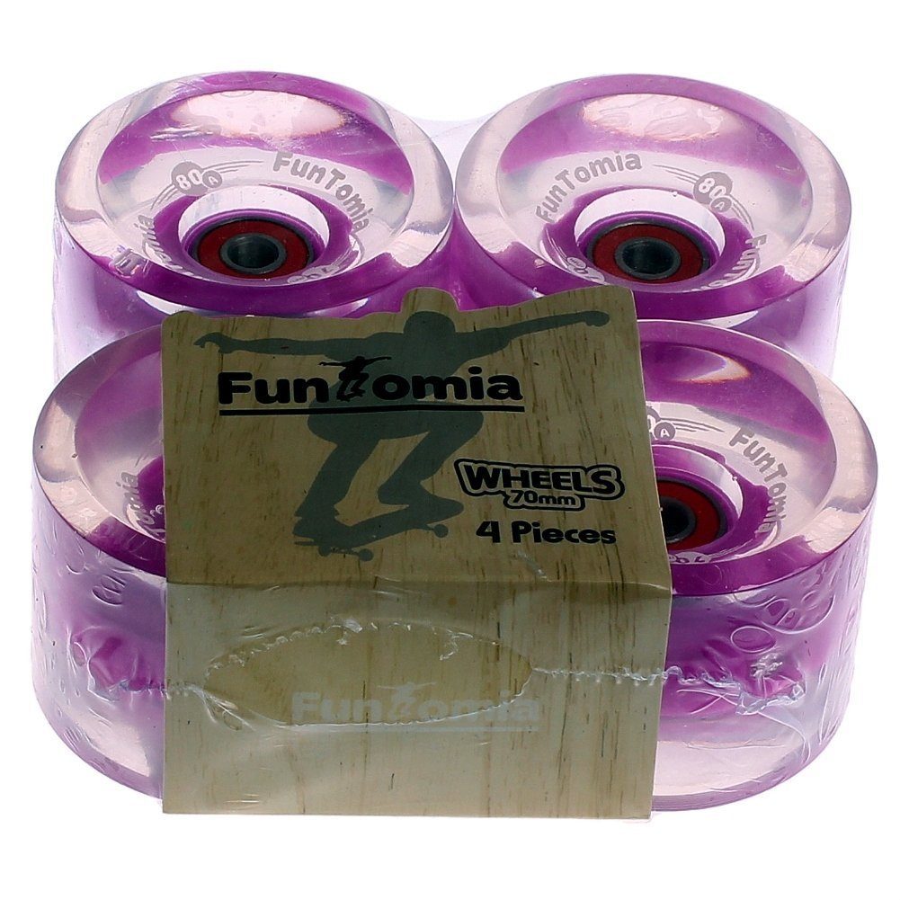 FunTomia Longboard FunTomia 4 Stück (LED) Longboard/Skateboard Rollen (Big Wheels)