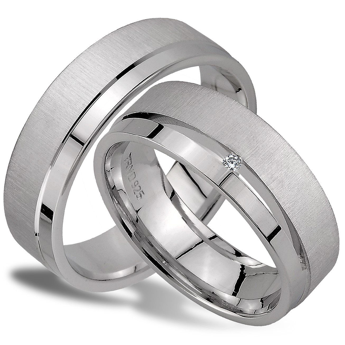 Trauringe123 Trauring Hochzeitsringe Verlobungsringe Trauringe Eheringe Partnerringe aus Silber 925, J95