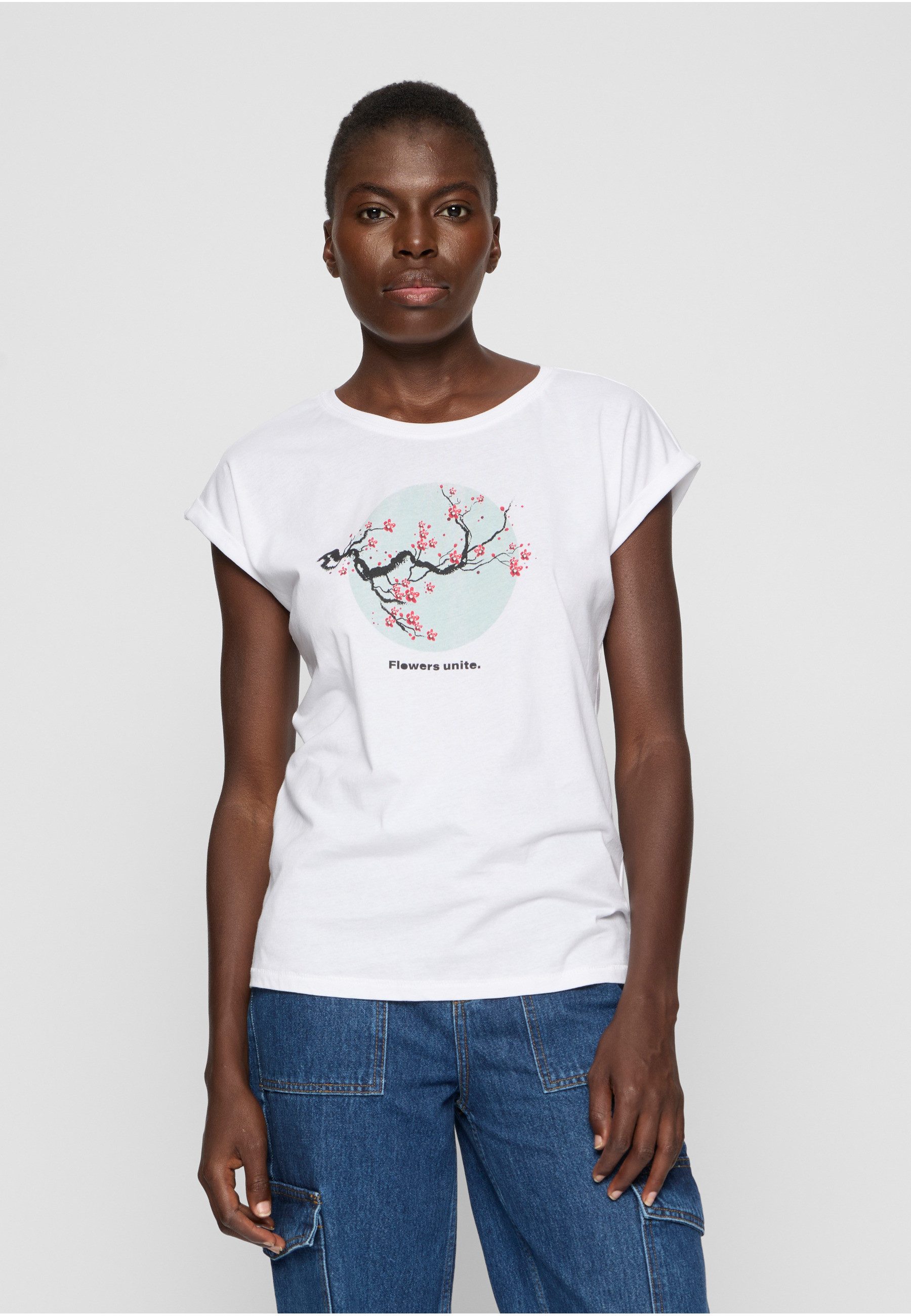 MisterTee T-Shirt MisterTee Damen Ladies Flowers Unite Tee (1-tlg)