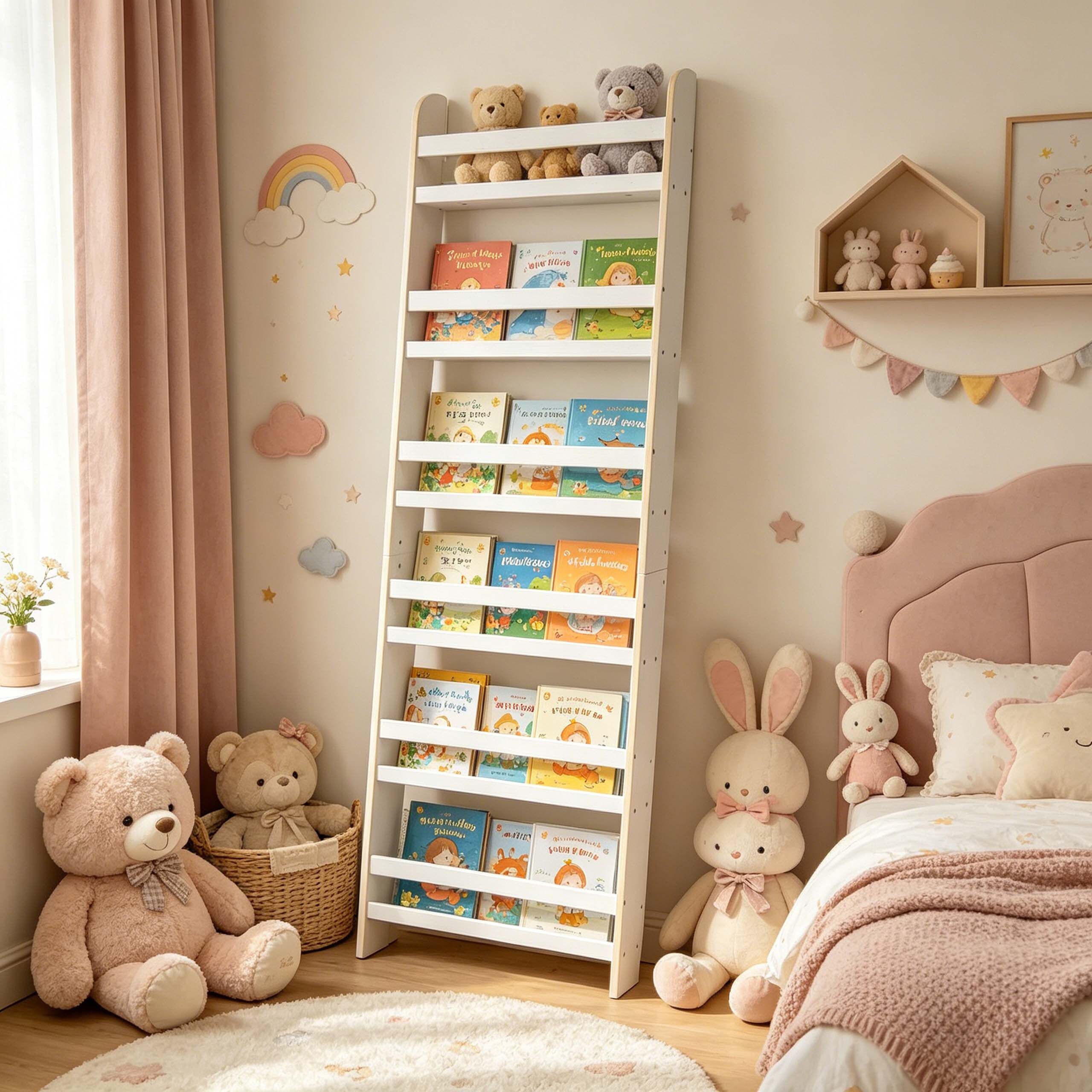relaxdays Kinderregal Bücherregal Kinder 2 m