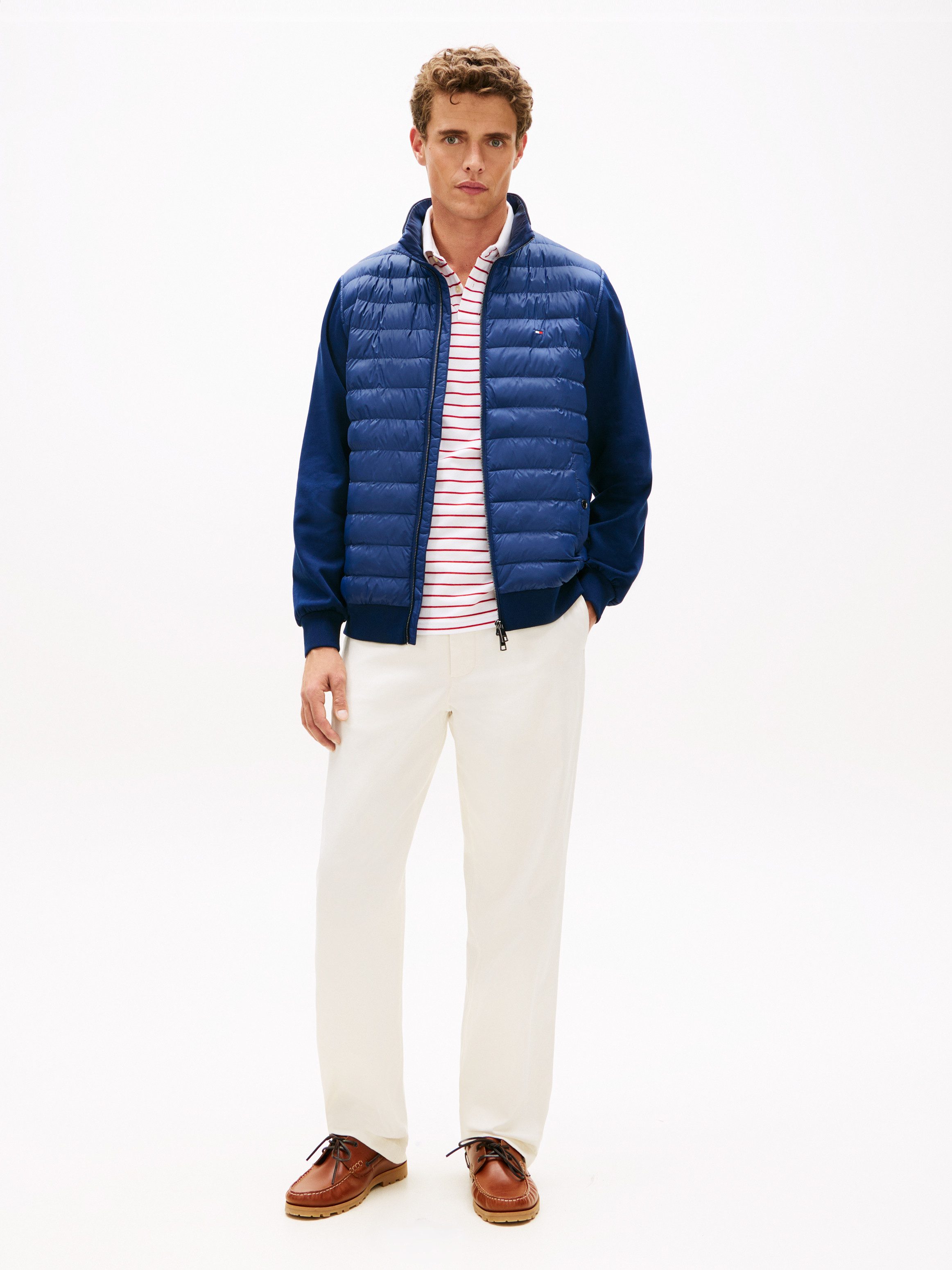 Tommy Hilfiger Steppjacke MIX MEDIA mit Stehkragen unifarben, casual, regular fit, Baumwollmix