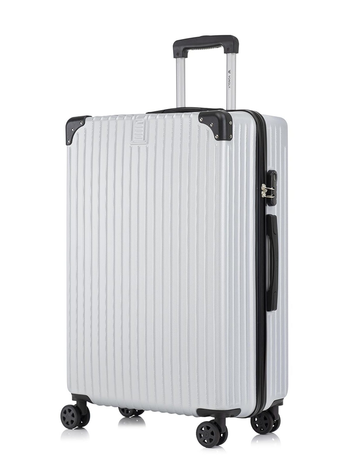 YONSLY Hartschalen-Trolley Reisekoffer ABS Hartschalen Trolley, Rollkoffer Handgepäck, 4 Rollen, Sicherheitsschloss, Weichem Gummigriff,56/66/76 cm, 45/69/99 L