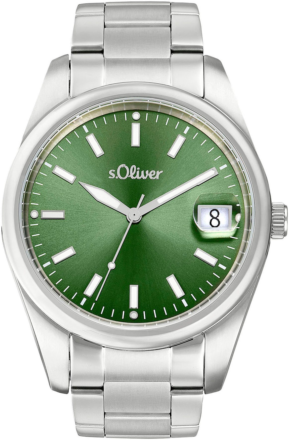 s.Oliver Quarzuhr 2037715, Armbanduhr, Damenuhr, Herrenuhr, Datum, Edelstahlarmband