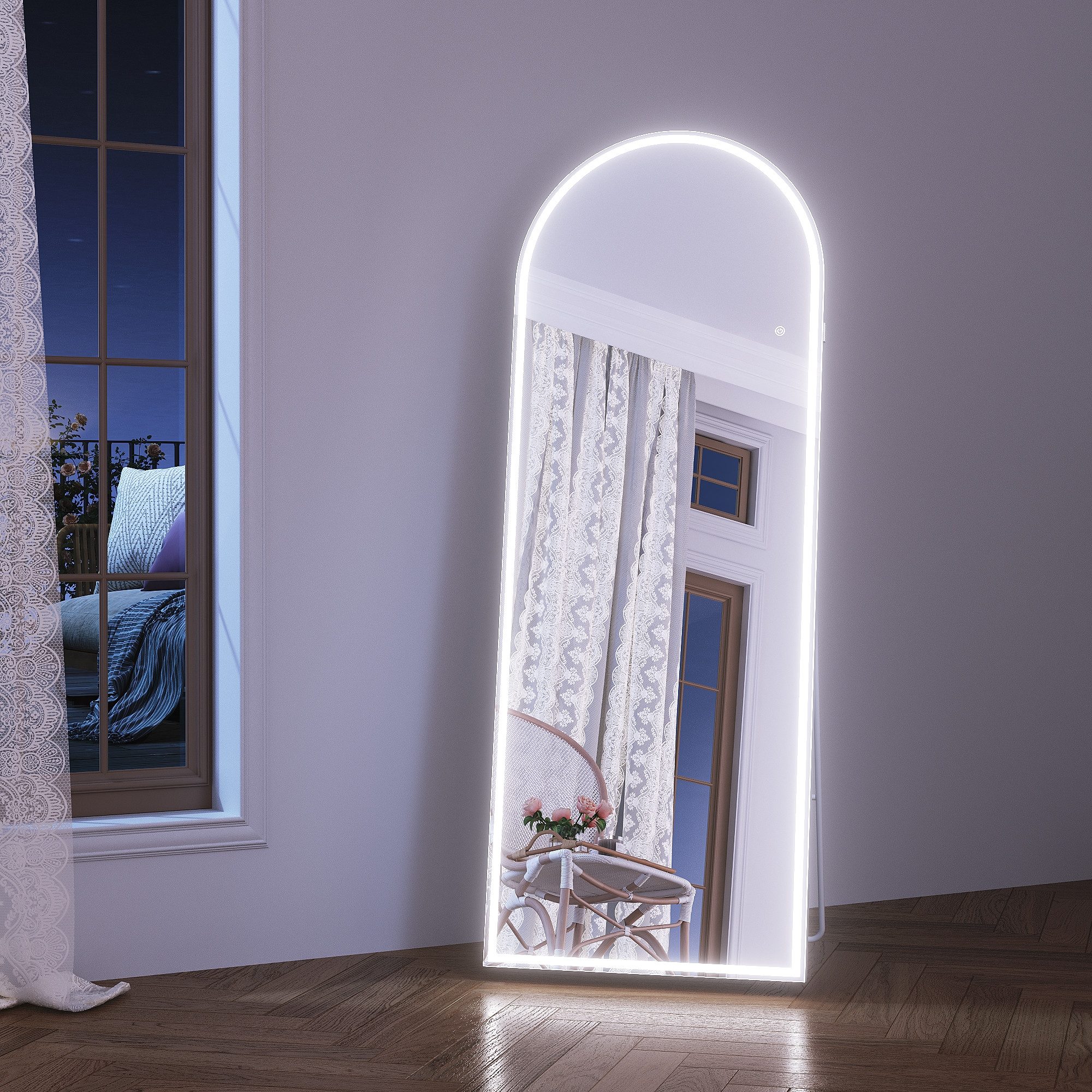 Wandspiegel Ganzkörperspiegel mit LED Beleuchtung,BxH:600x1600mm, in 3 Farben