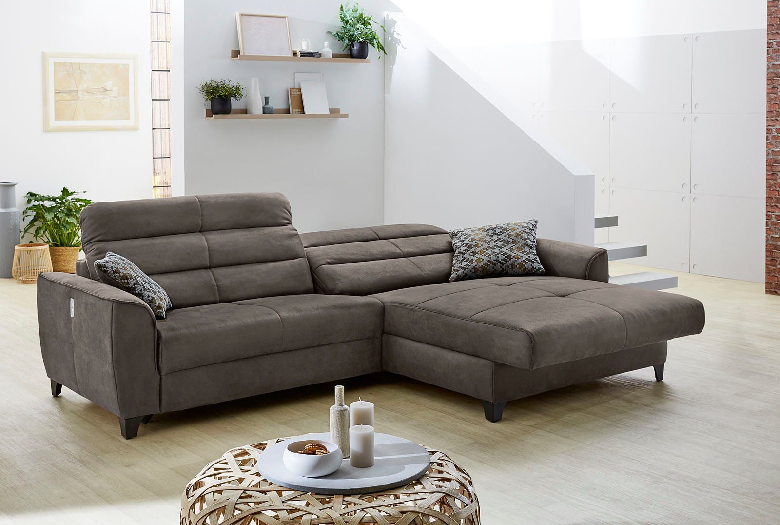 Jockenhöfer Gruppe Ecksofa mit Relaxfunktionen 120cm 2x Double breiten, One, elektromotorischen