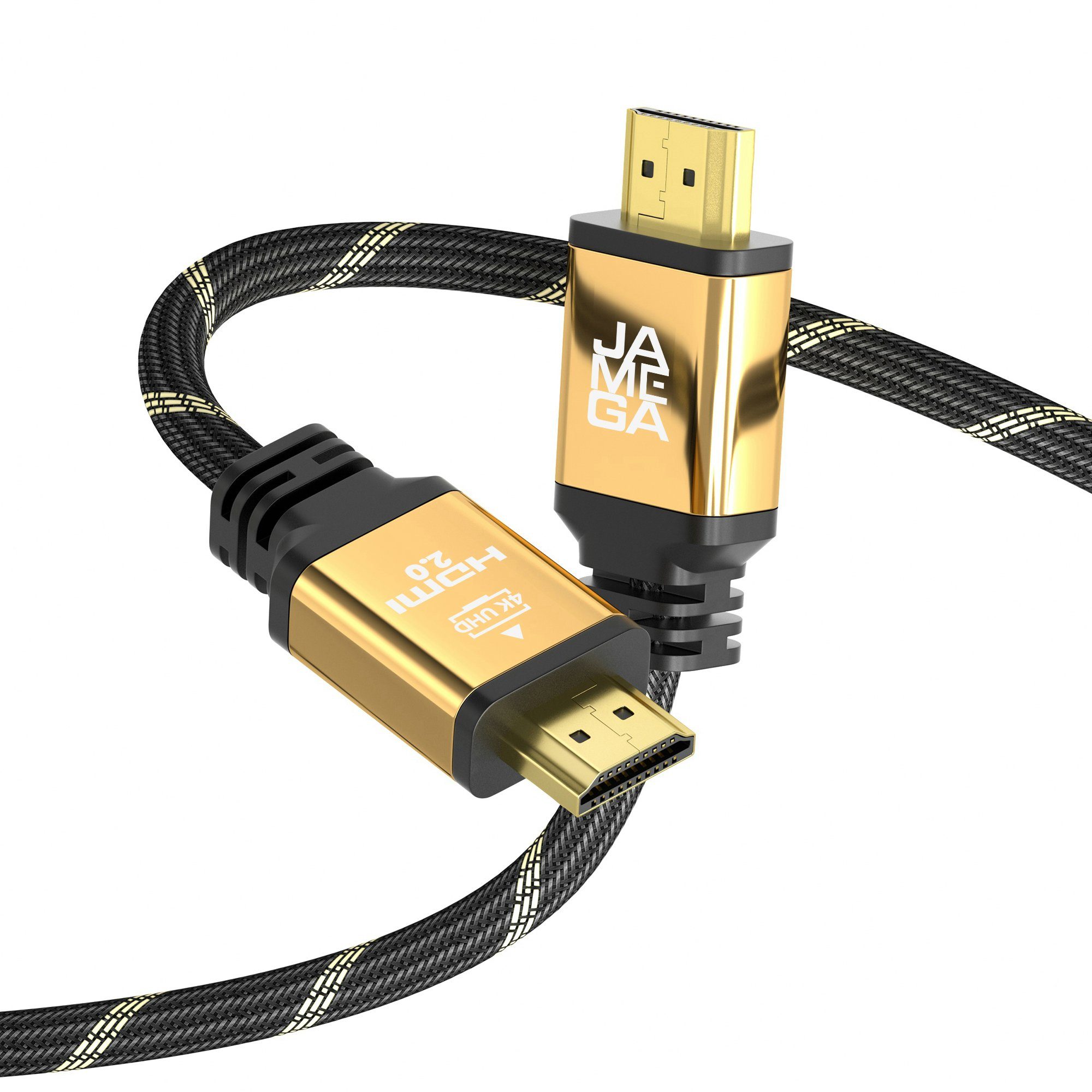 JAMEGA HDMI Kabel 2.0a Premium Highend 4K U-HD High-Speed 3D Ethernet Full  HDMI-Kabel, HDMI 2.0, HDMI Typ-A-Stecker auf HDMI Typ-A-Stecker (100 cm)