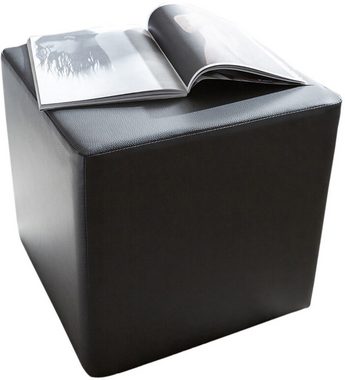 DELIFE Sitzhocker Dado, Schwarz 45x45 cm Sitzwürfel