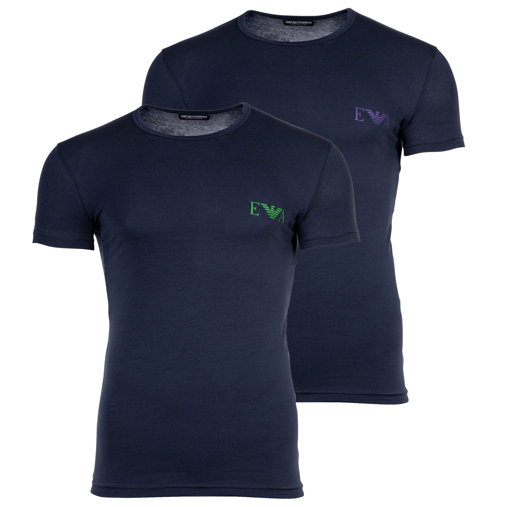 Emporio Armani T-Shirt Herren T-Shirt, 2er Pack - BOLD MONOGRAM, Kurzarm