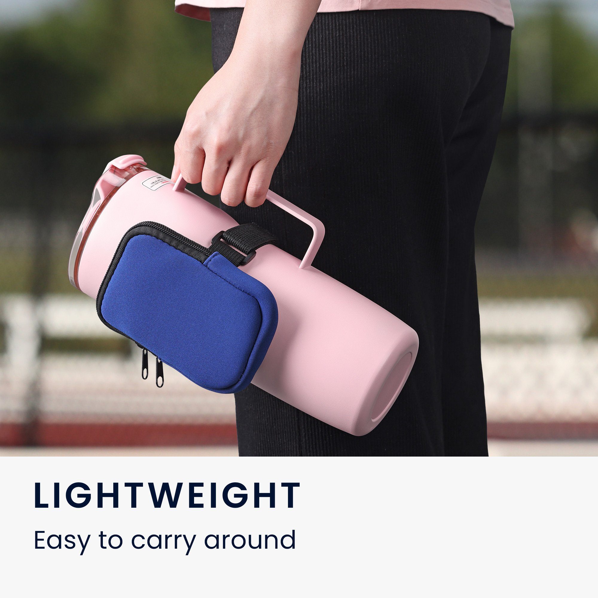 kwmobile Trinkflasche 2x Tasche für Tumbler Trinkflasche - Tragetasche für Wasserflaschen, Kleine Schutztasche mit Reißverschluss und Gummiband