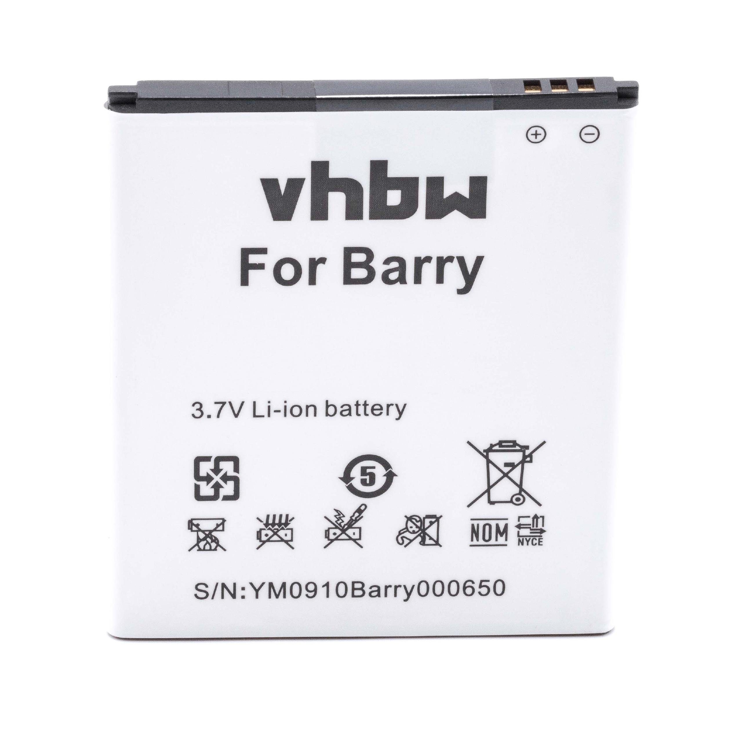 Sim, kompatibel 2000 Wiko Li-Ion Barry Dual Smartphone-Akku mit V) mAh (3,7 vhbw Barry
