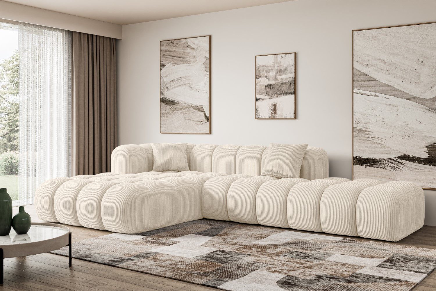 ALTDECOR Ecksofa OLEA-L2, Sofa Praktische Bequeme Funktionsecke Couch L-Form Eckcouch, Corner Sofa U-Form Vielseitige Sofa Wohnlandschaft Wohnzimmer