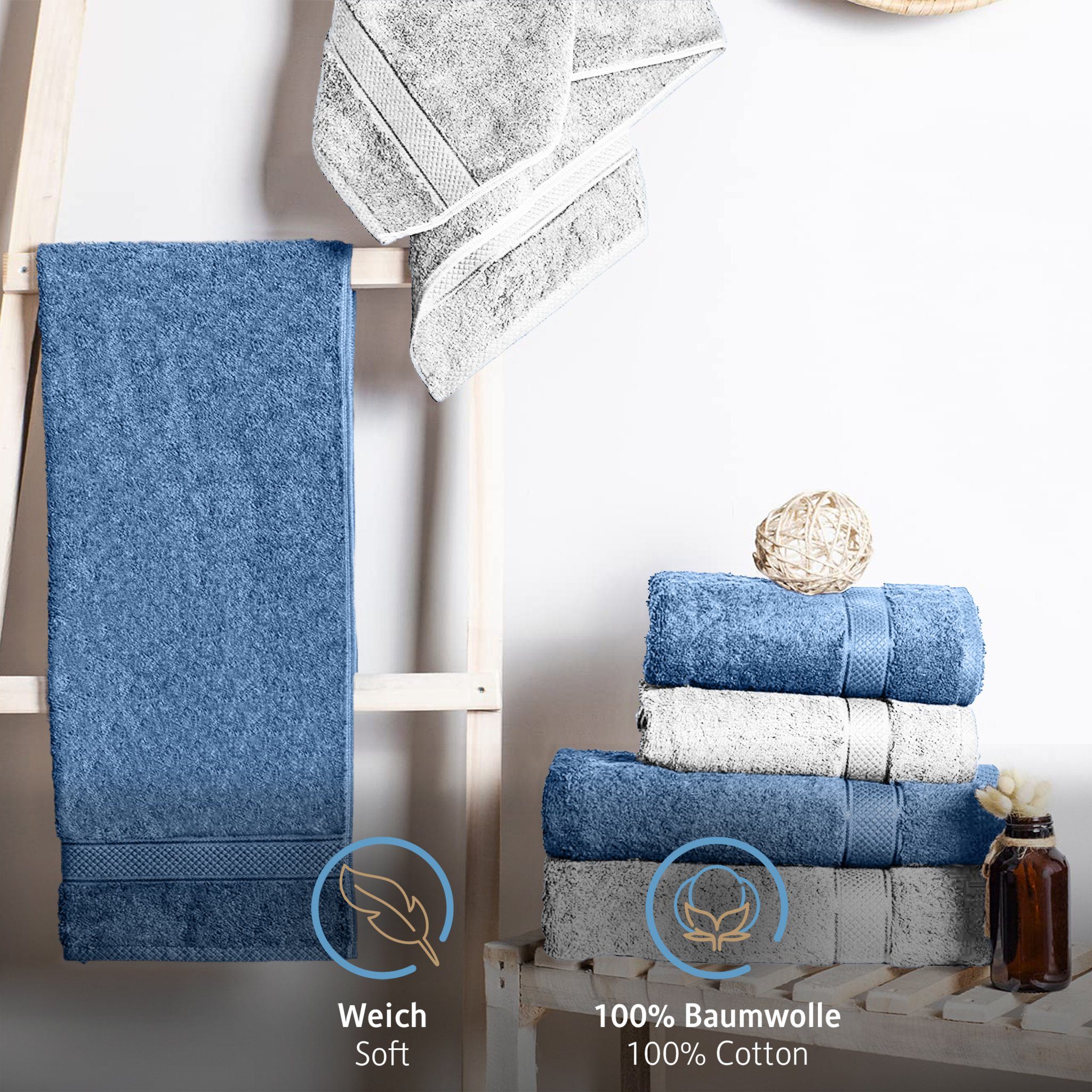 Komfortec Badetücher 100% Baumwolle, 470 g/m², günstig online kaufen