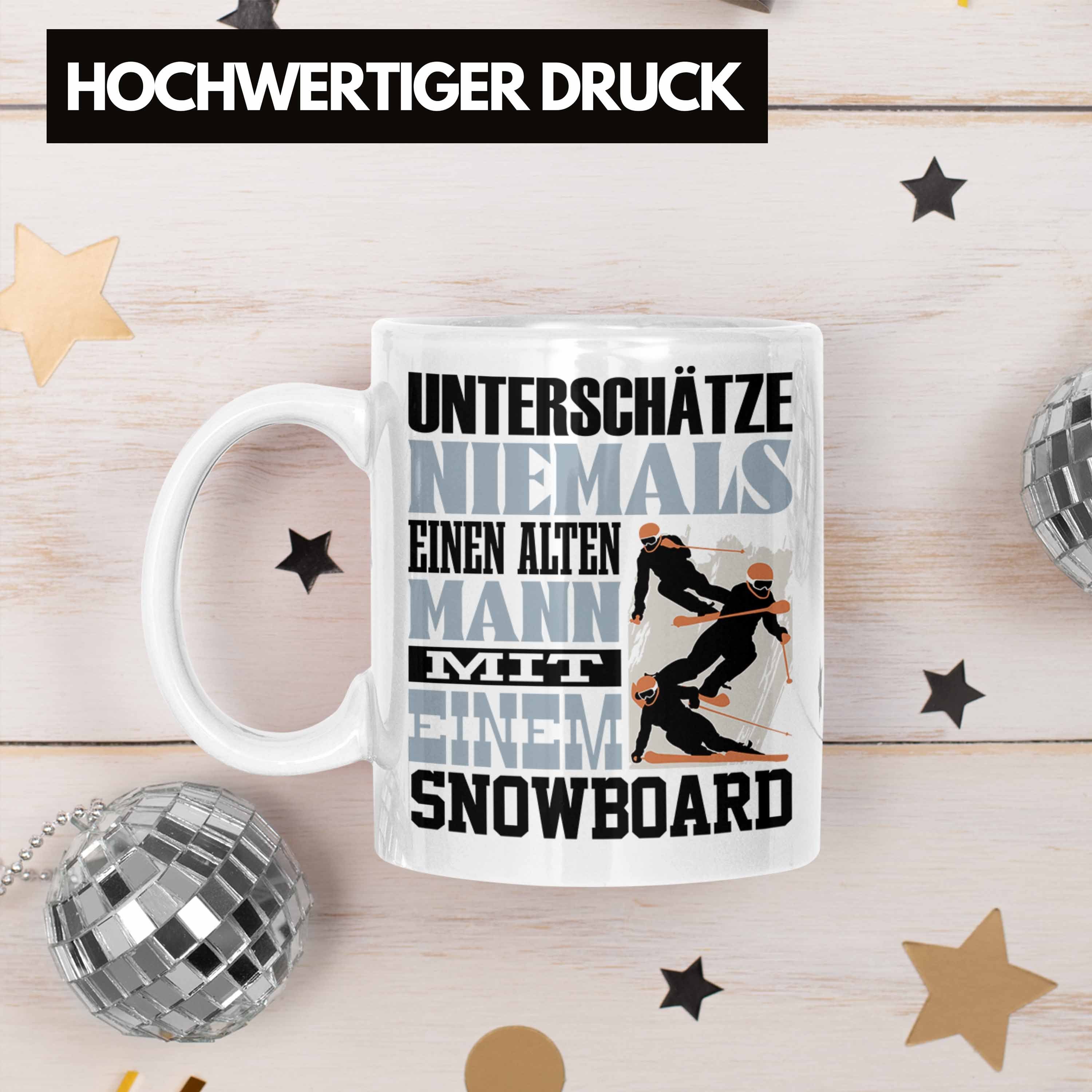 Tasse Snowboardfahrer Tasse Geschenk Lustiger Snowboard Trendation für Weiss Untersch Spruch