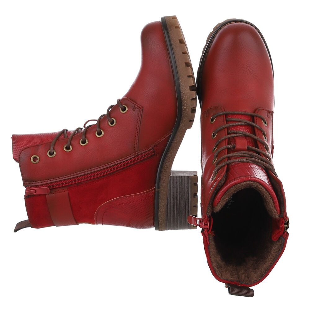 Ital-Design Damen Stiefel mit Reißverschluss und Schnürung Schnürstiefelett günstig online kaufen