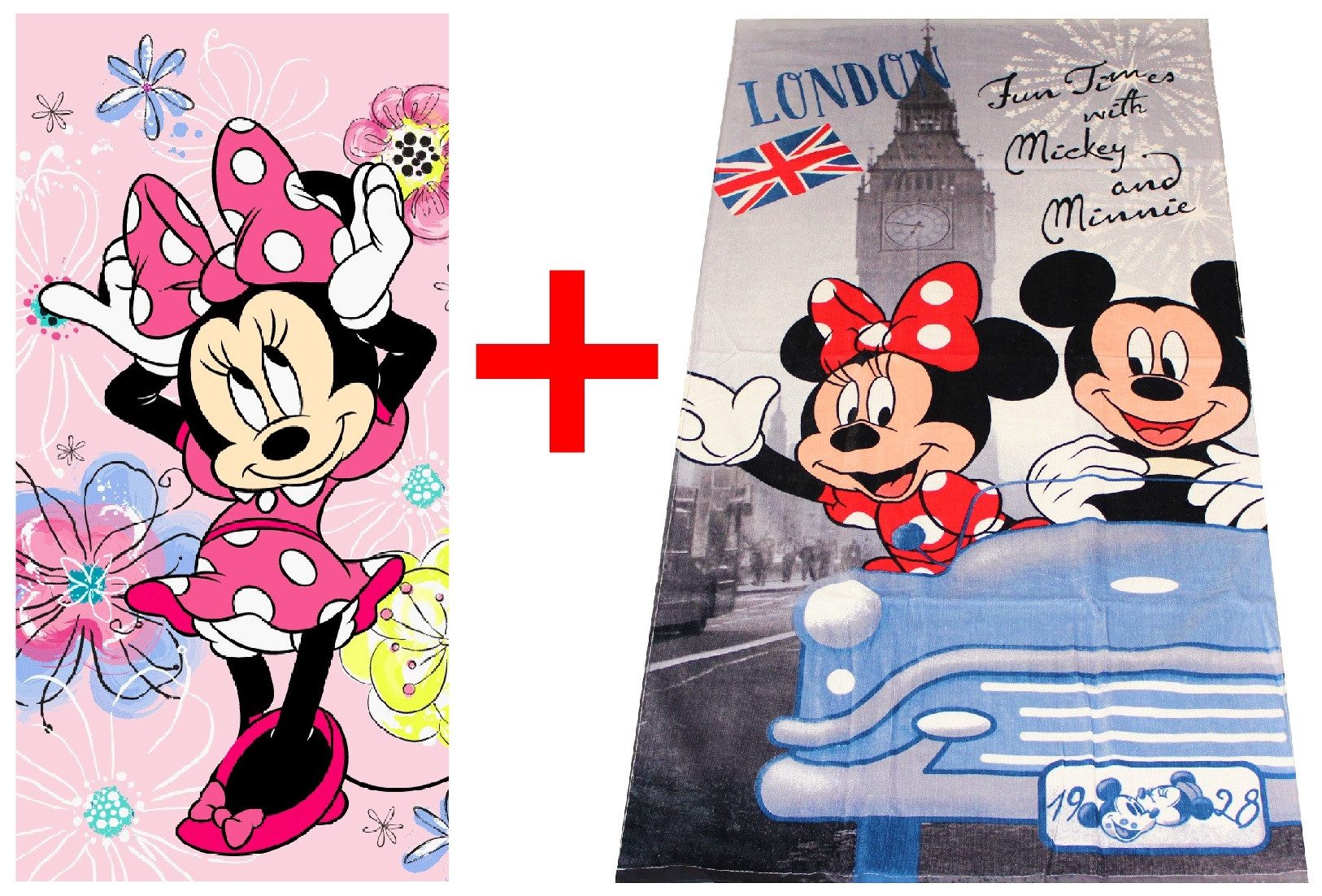 Disney Strandtücher Disney Minnie Maus + Micky Maus Handtuch 70x140cm 2er-S günstig online kaufen