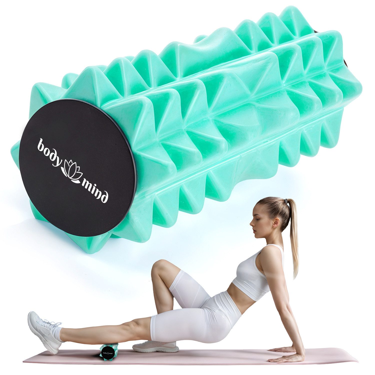Body & Mind Faszienrolle Kompakte Massage-Rolle, für gezieltes Faszientraining, Ideal für Füße, Rücken, Beine & weitere Muskelgruppen, 15 x 6 cm