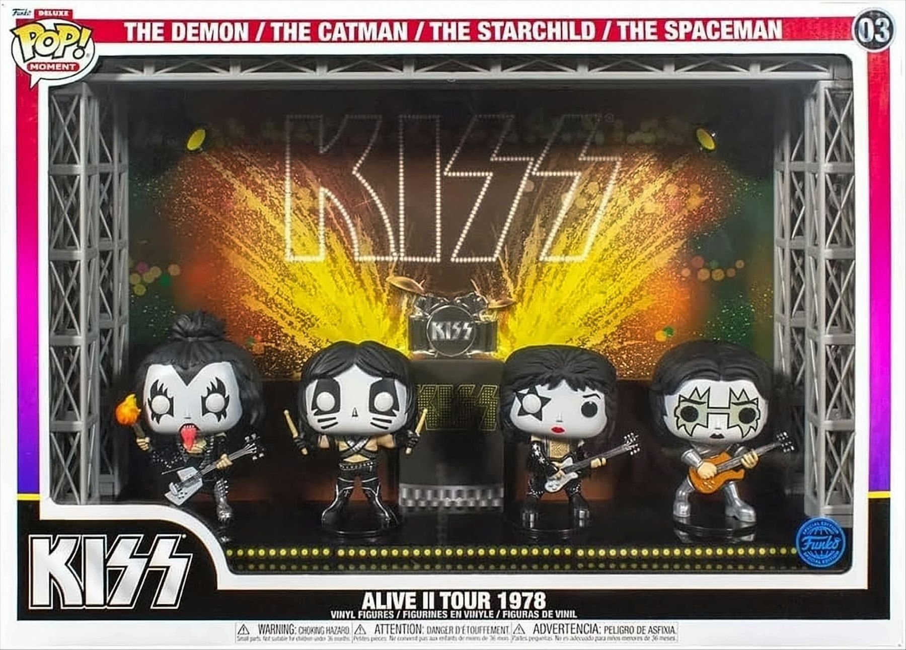 Funko Spielfigur POP Moments Deluxe - Kiss Alive II Tour1978 4er P.