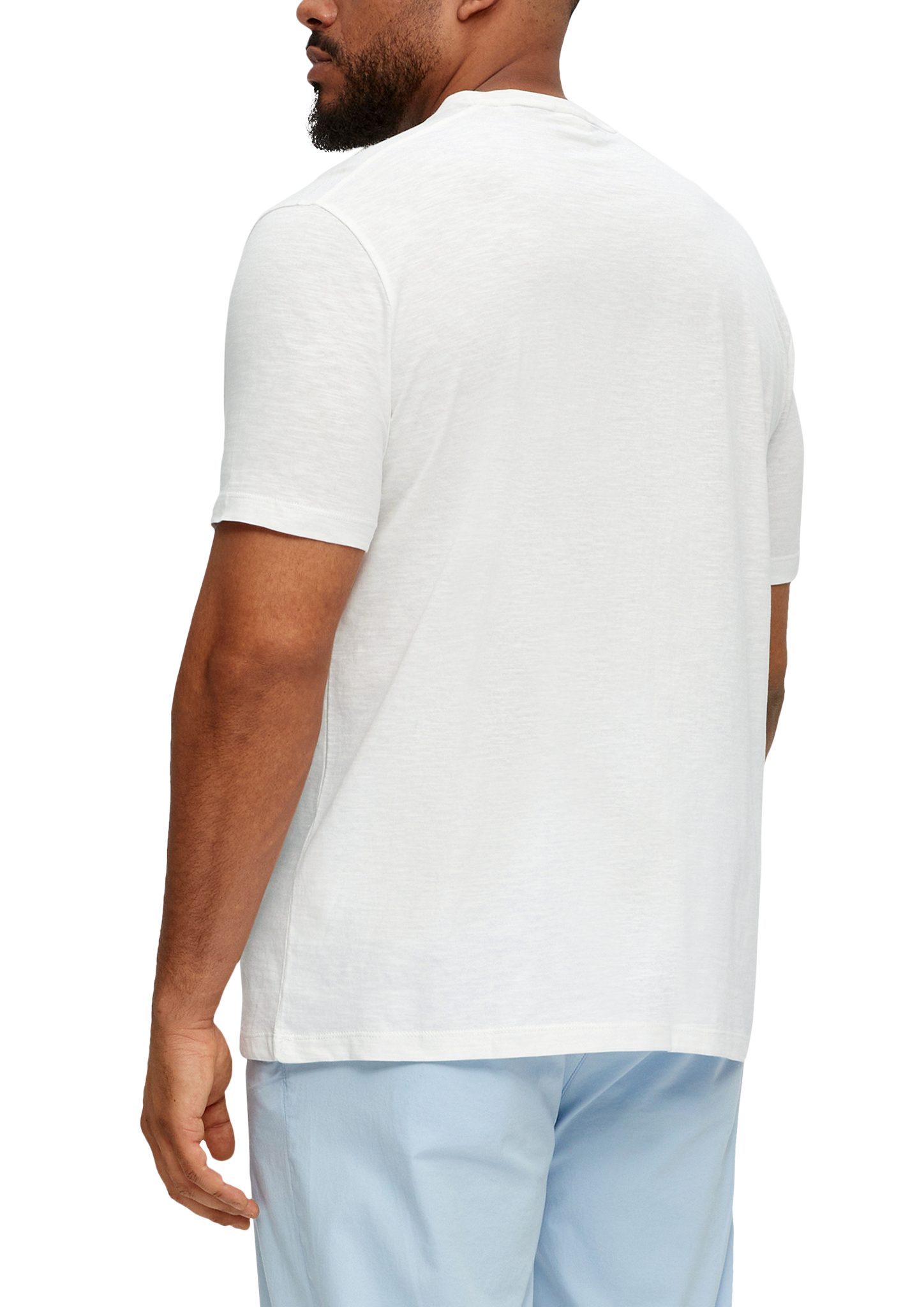 Kurzarmshirt weiß s.Oliver T-Shirt mit Frontprint