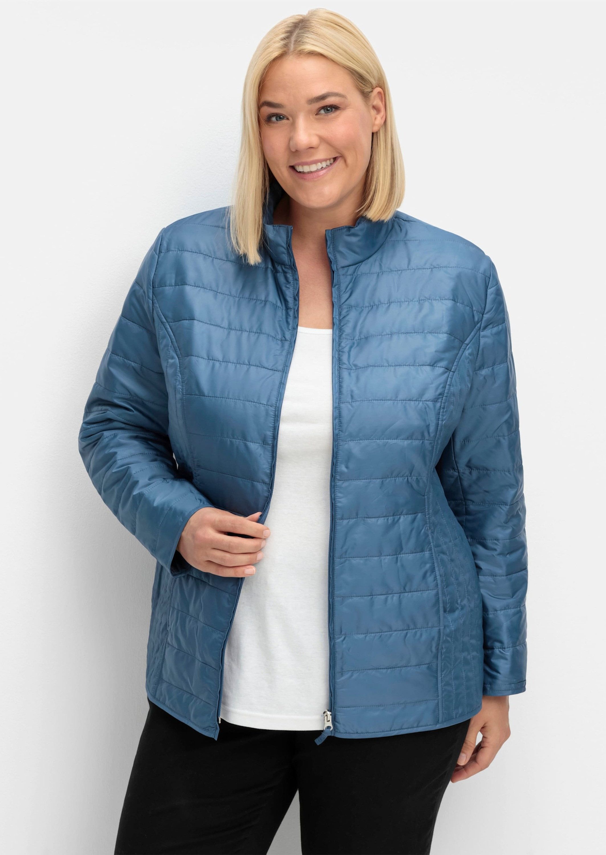 Sieh an! Allwetterjacke Steppjacke Langarm für die Übergangszeit, mit Stehkragen