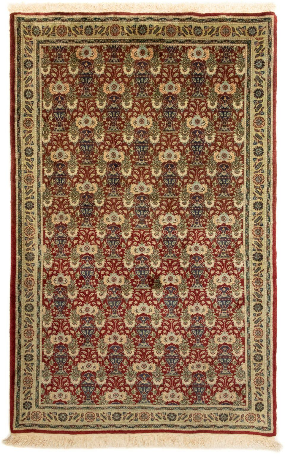 Teppich Täbriz 40 Raj Höhe: rot, handgeknüpft 7 handgeknüpft rechteckig, Teppich morgenland, mm