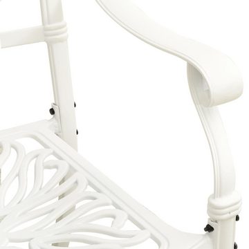 furnicato Gartenstuhl Gartenstühle 2 Stk. Aluminiumguss Weiß