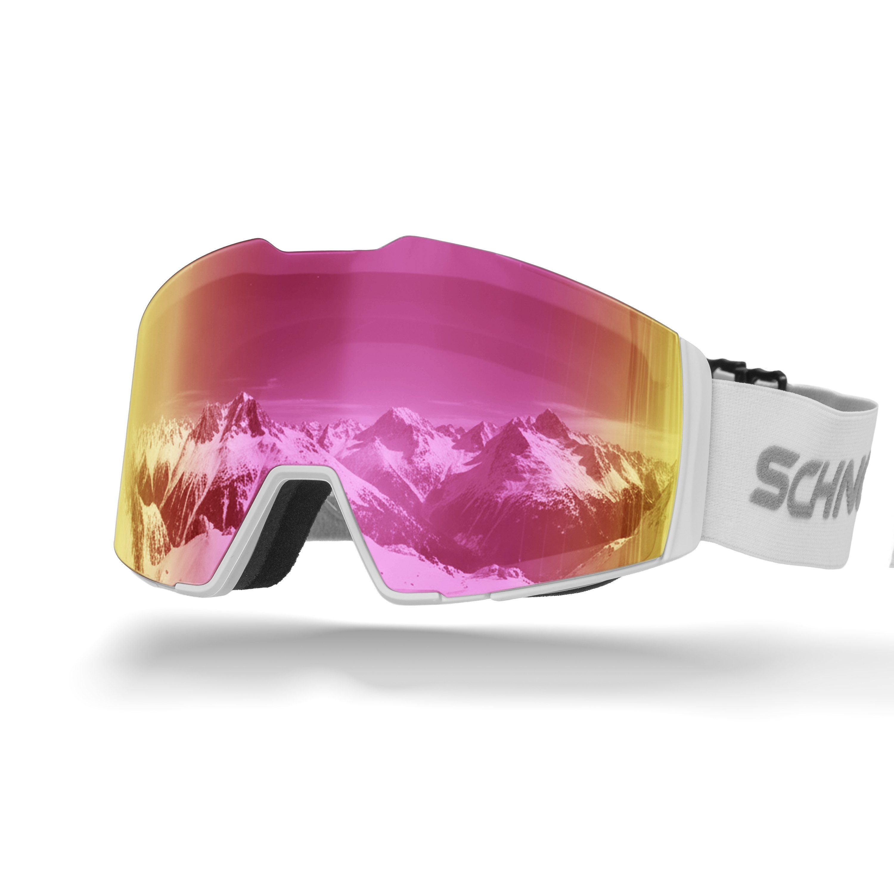 SCHNORR Sportbrille Schnorr Skibrille Edge Pink (S2), Full REVO, Anti-Fog, UV400, (1-St), Full REVO-Beschichtung Pink (S2)