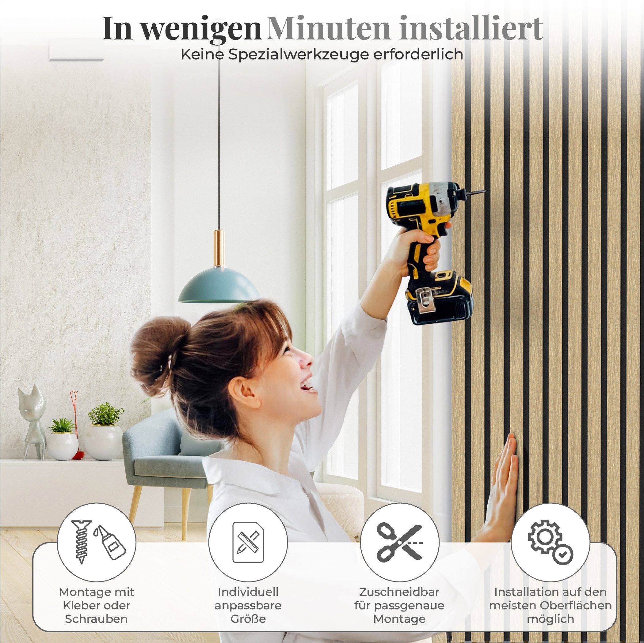 IZODEKOR 3D Wandpaneel IZODEKOR 3D Wandpaneele Holz Schalldämmung, Akustikpaneele, (Set) Schallabsorbierend, flexibel zuschneidbar