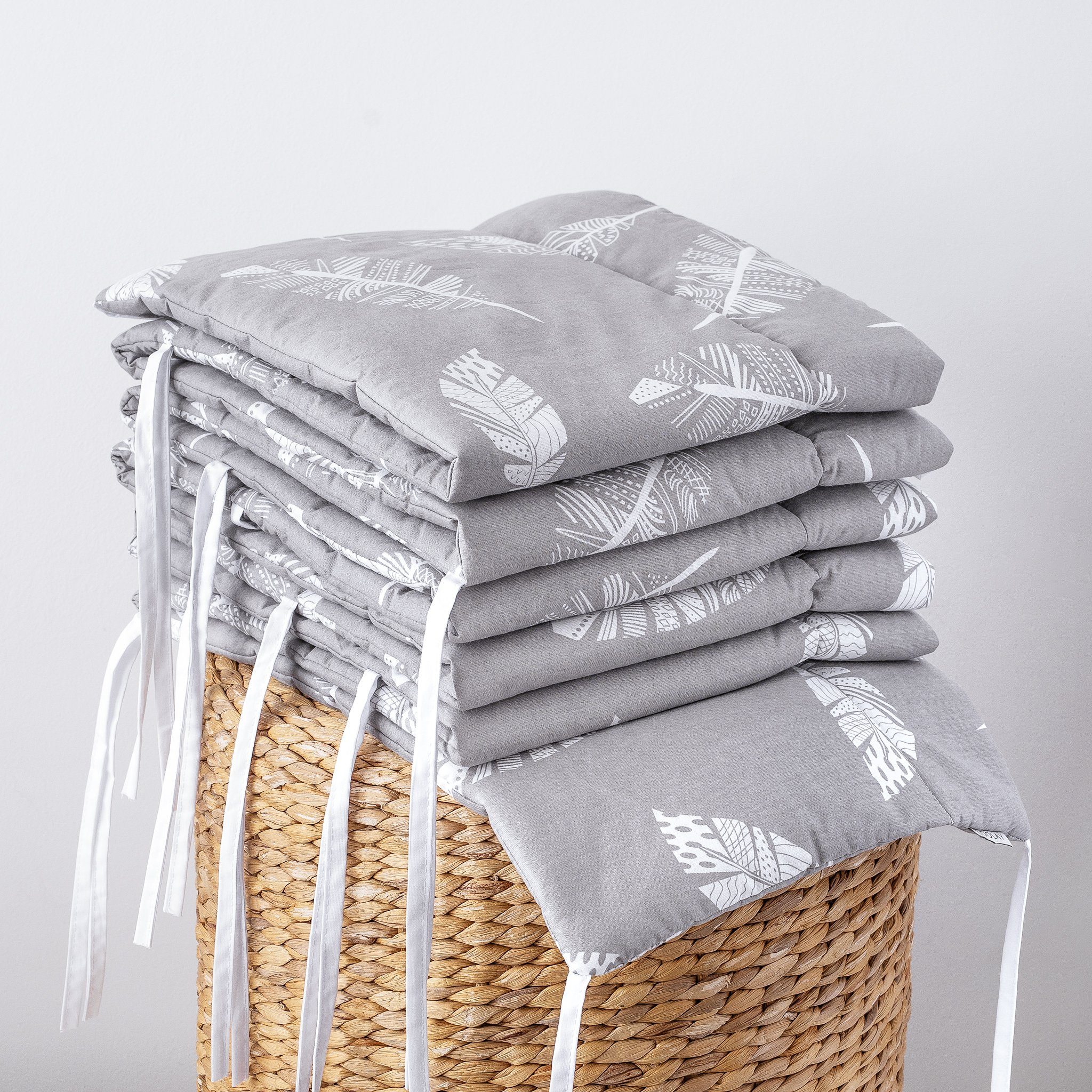 Loolay Bettnestchen GRAU WEIß Baumwolle BETTUMRANDUNG günstig online kaufen