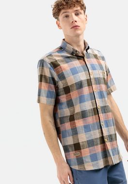 camel active Kurzarmhemd im multicolor Karomuster Button-Down