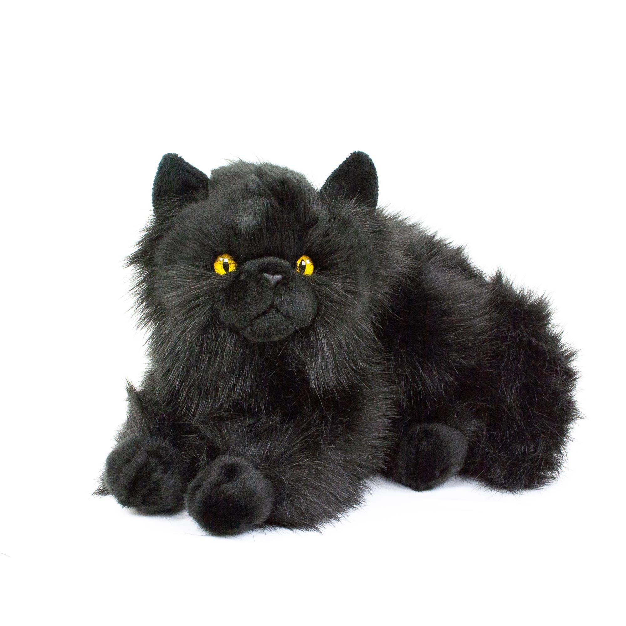 Teddys Rothenburg Kuscheltier Perserkatze 30 cm liegend schwarz Plüschkatze