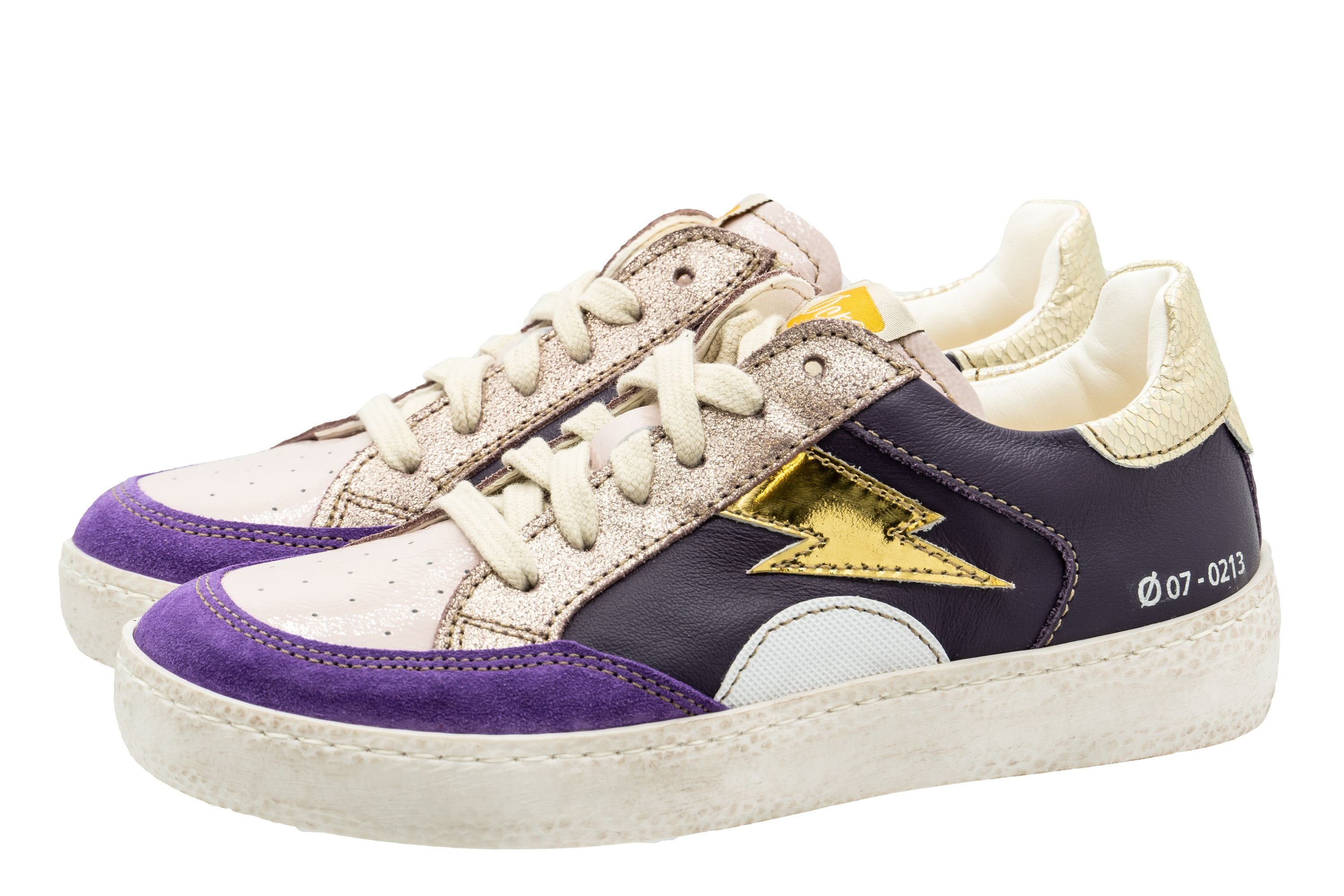 D402 violett geg. Ocra Sneaker Schuhe Leder Sneaker Ocra Mädchen pflanz.