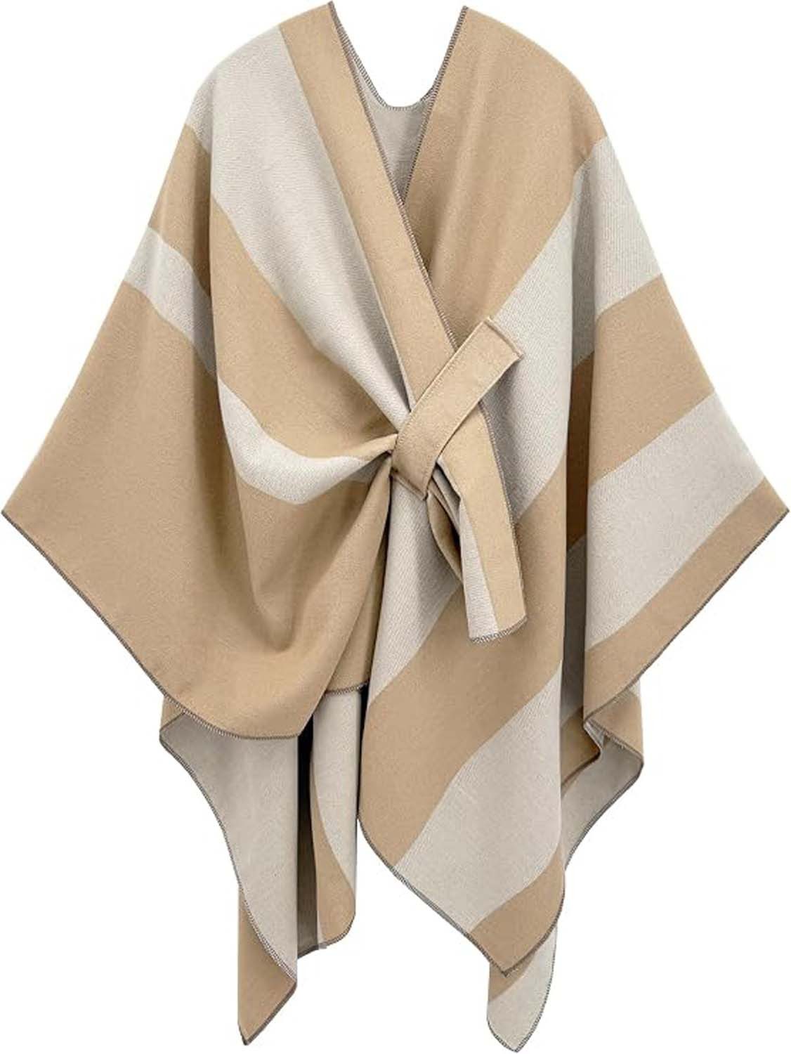 Oemmn Poncho Damen-Poncho mit offener Vorderseite,Cardigan für Herbst, Winter