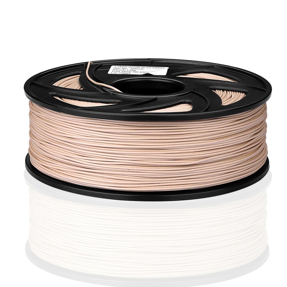 euroharry Filament Holz PLA Filament 1,75 mm 1KG Rolle für 3D Drucker Holz Naturfarbe – Bild 2 von 2
