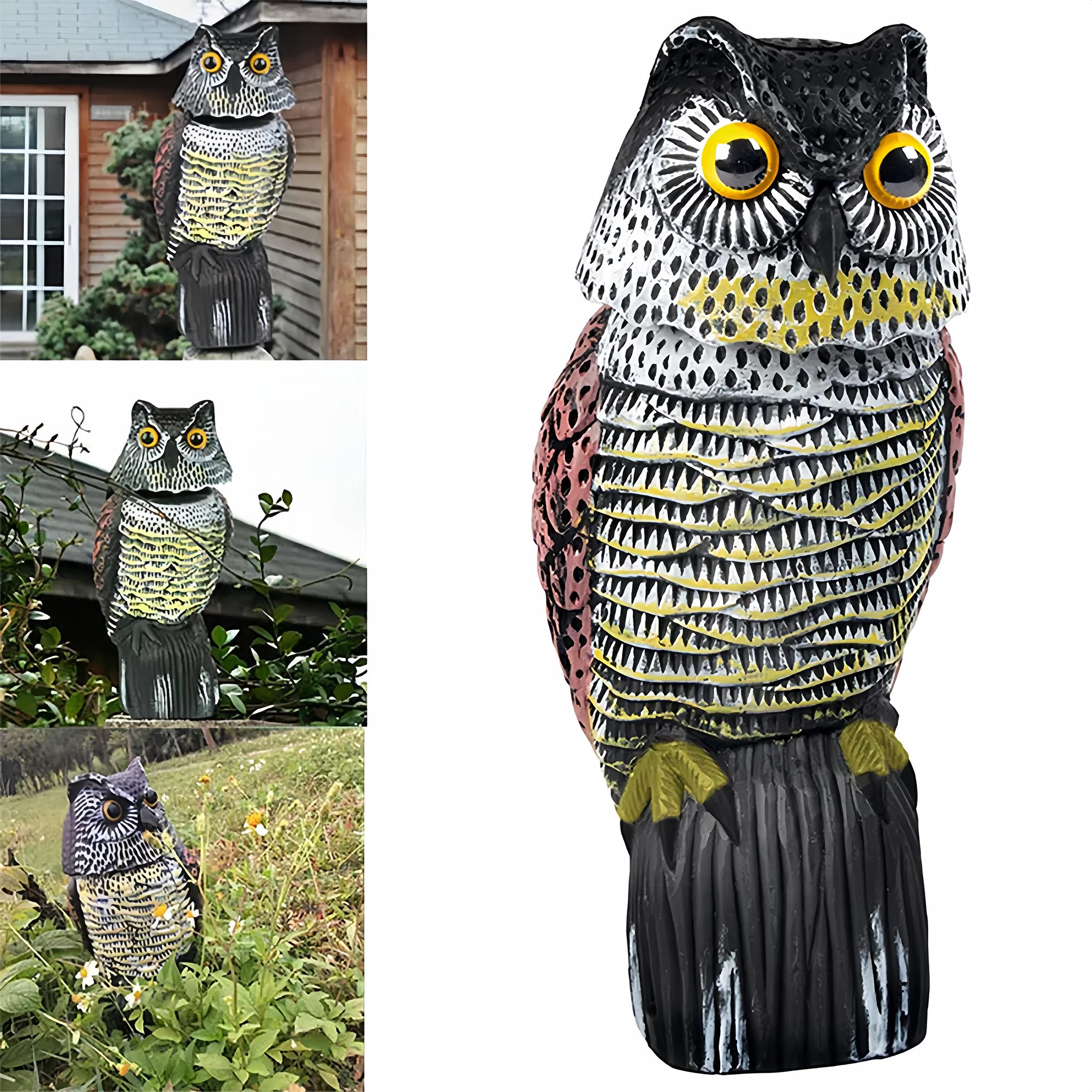 BlingBin Gartenfigur Vogelscheuche in der Form Einer Eule, Dreht den