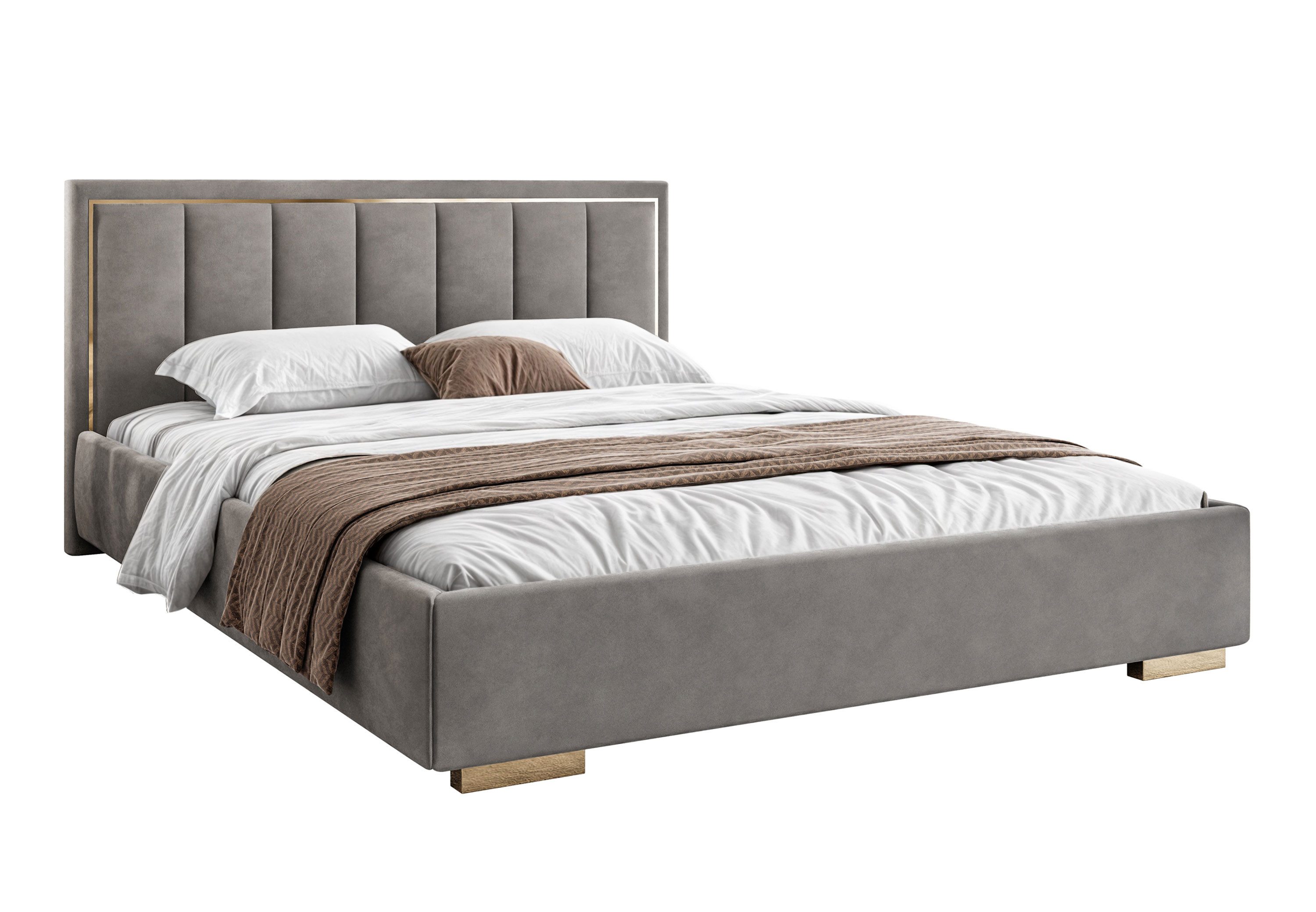 Lookway Polsterbett AURELIA mit Bettkasten und Metallgestell 160x200 – Jasmine 90, ohne Matratze