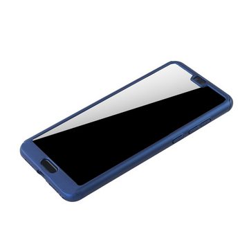 König Design Handyhülle Huawei P20 Pro, Huawei P20 Pro Handyhülle 360 Grad Schutz Full Cover Blau